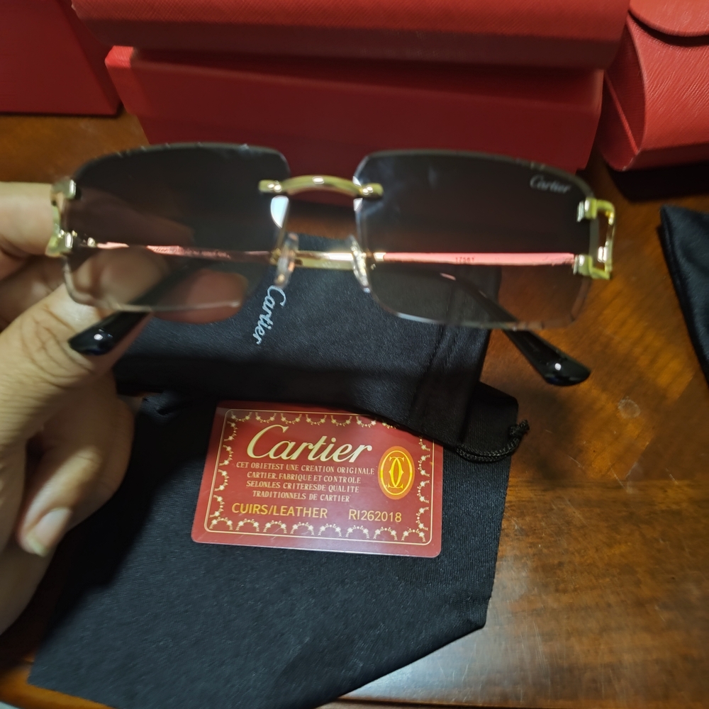 Cartier Gold and Black Sunglasses